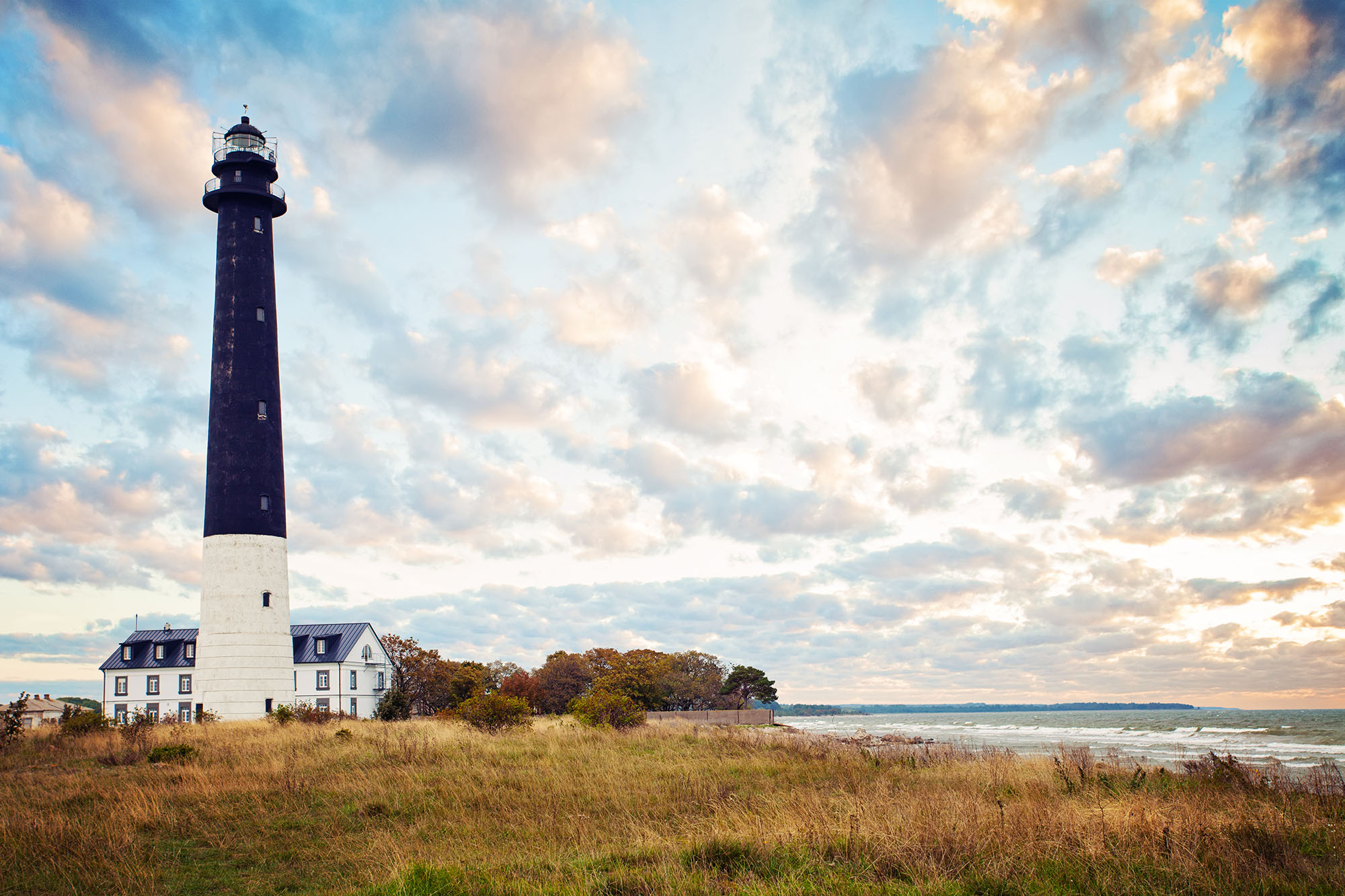 Saaremaa island, Estonia. Sorve lighthouse on the Baltic sea coast