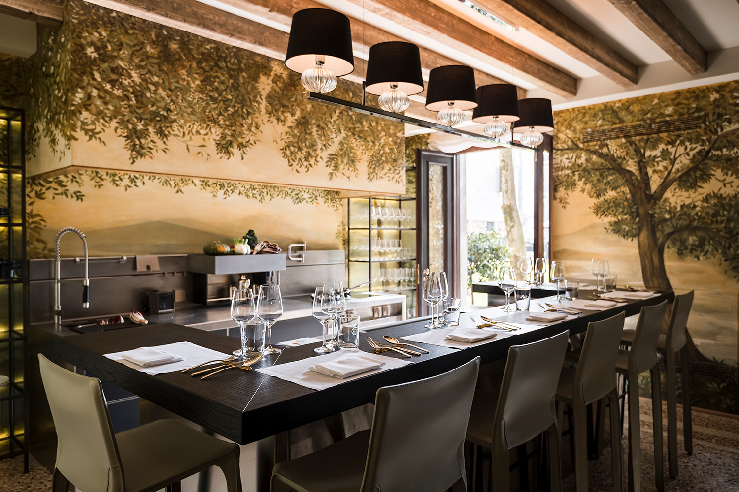 Aman Venice, Italy - Dining - Palazzo Kitchen Table, Private Dining