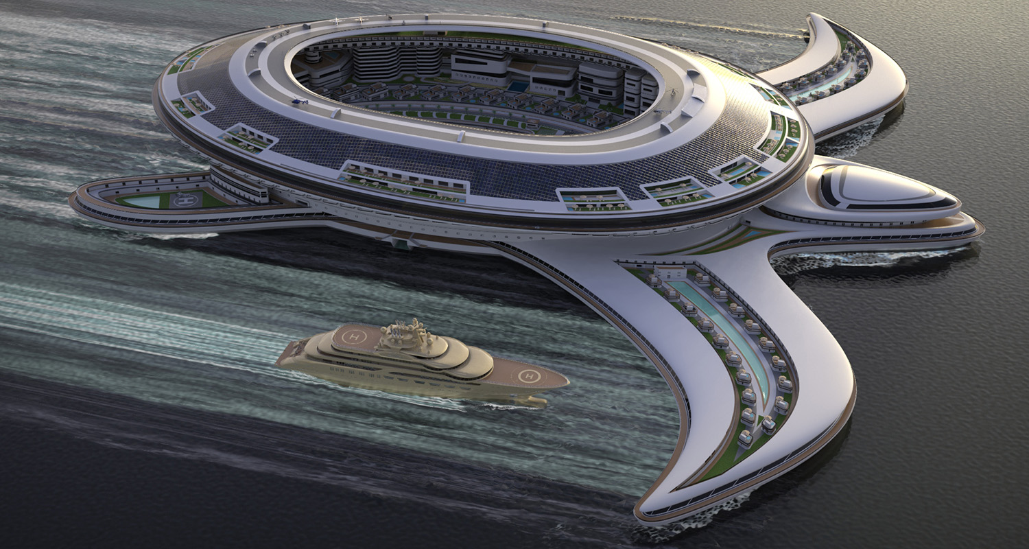 Das Design des größten Kreuzfahrtschiffes der Welt sorgt derzeit für Furore: Der Bau der schwimmenden Stadt soll 8 Milliarden Dollar kosten.